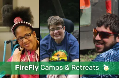Three smiling campers.
